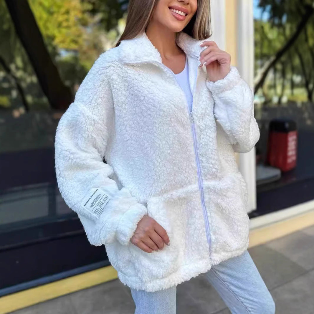 Women's Fleece Zip-Up Jacket Stalluxe