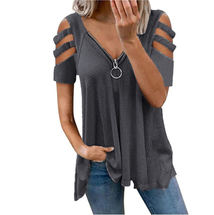 Damen Strickpullover mit modischen Cut-Out-Ärmeln Stalluxe