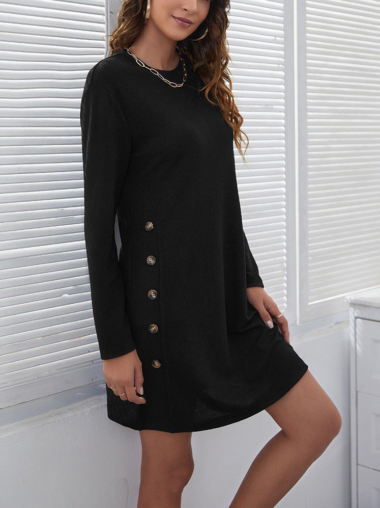 Damen Sweatkleid mit eleganter Knopfleiste und modernem Schnitt Stalluxe