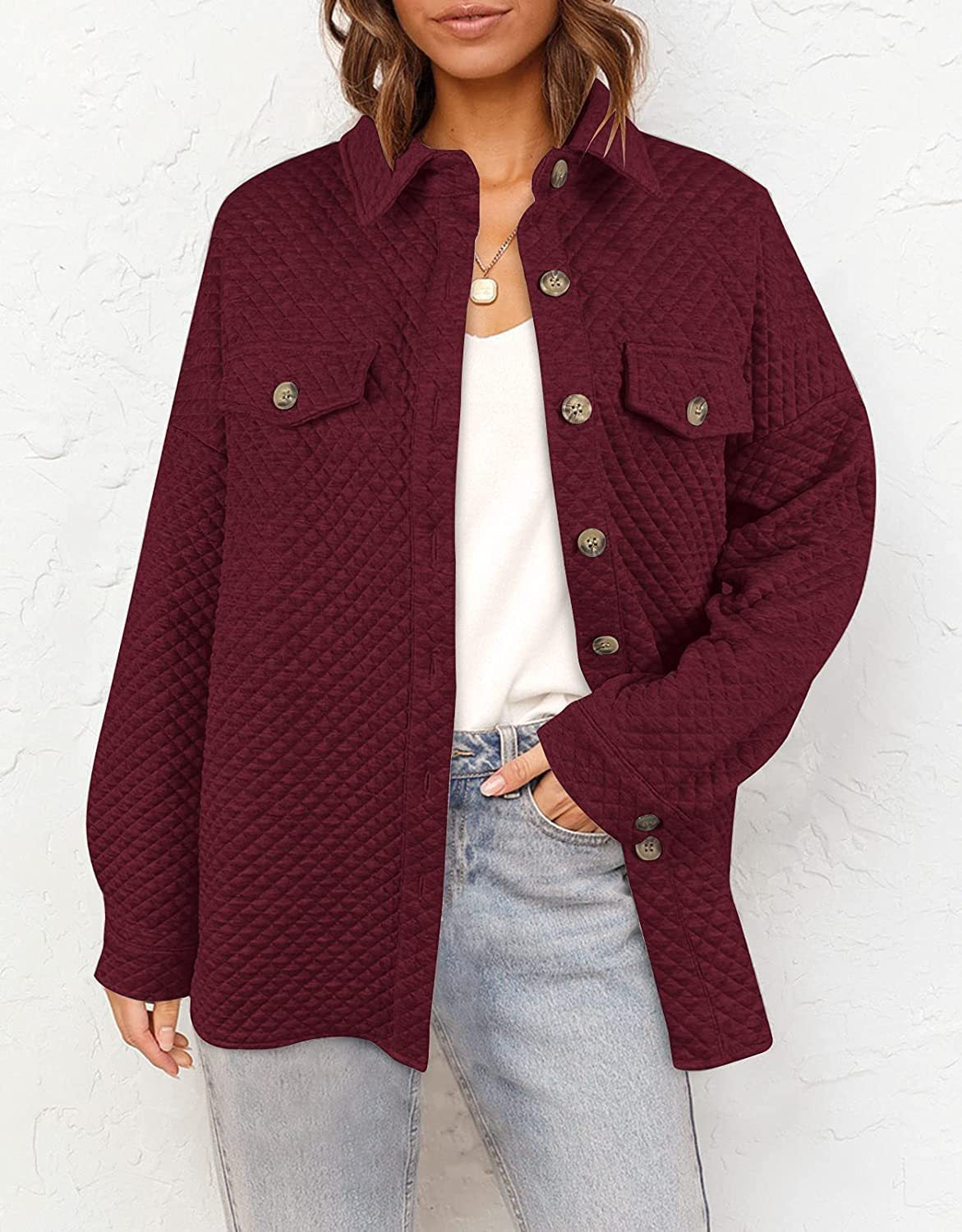 Damen Übergröße Steppjacke mit Taschen und klassischem Kragen Stalluxe