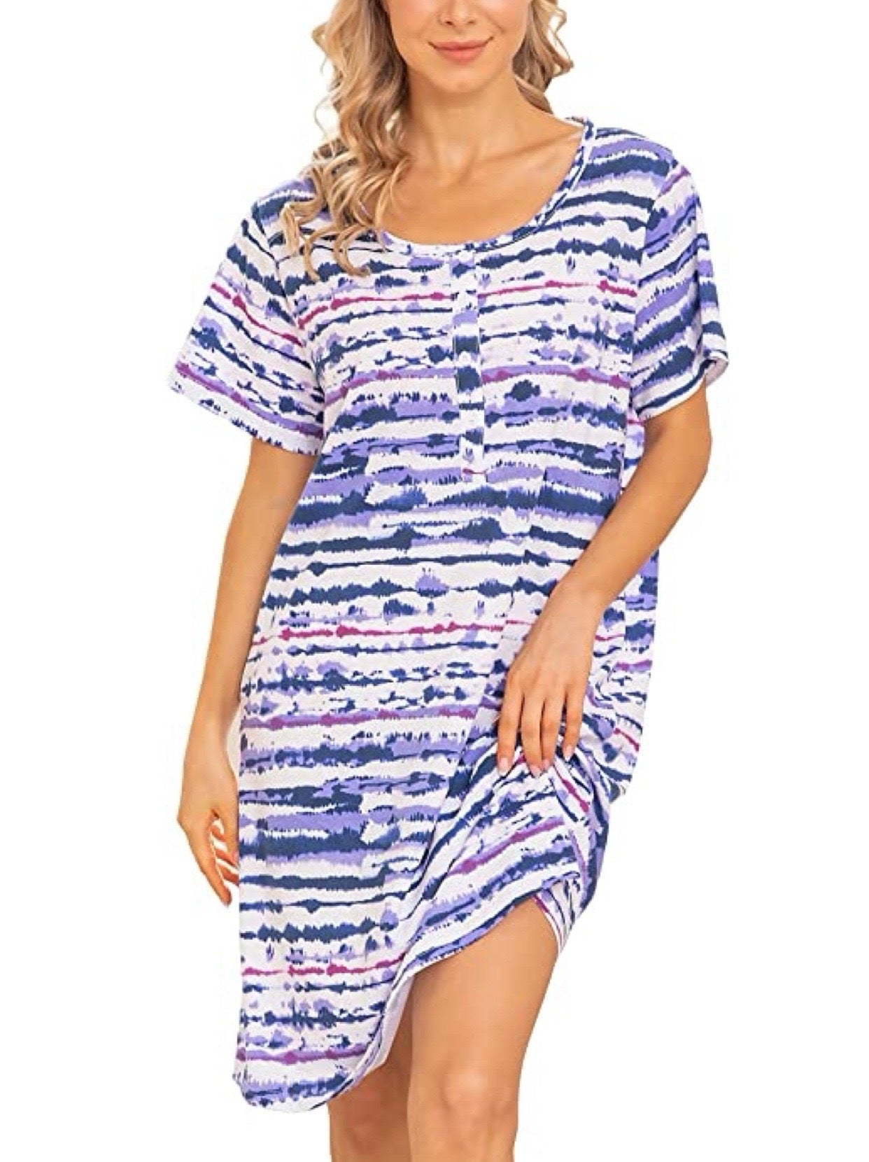 Women's Casual Tie-Dye Shirt Dress Stalluxe