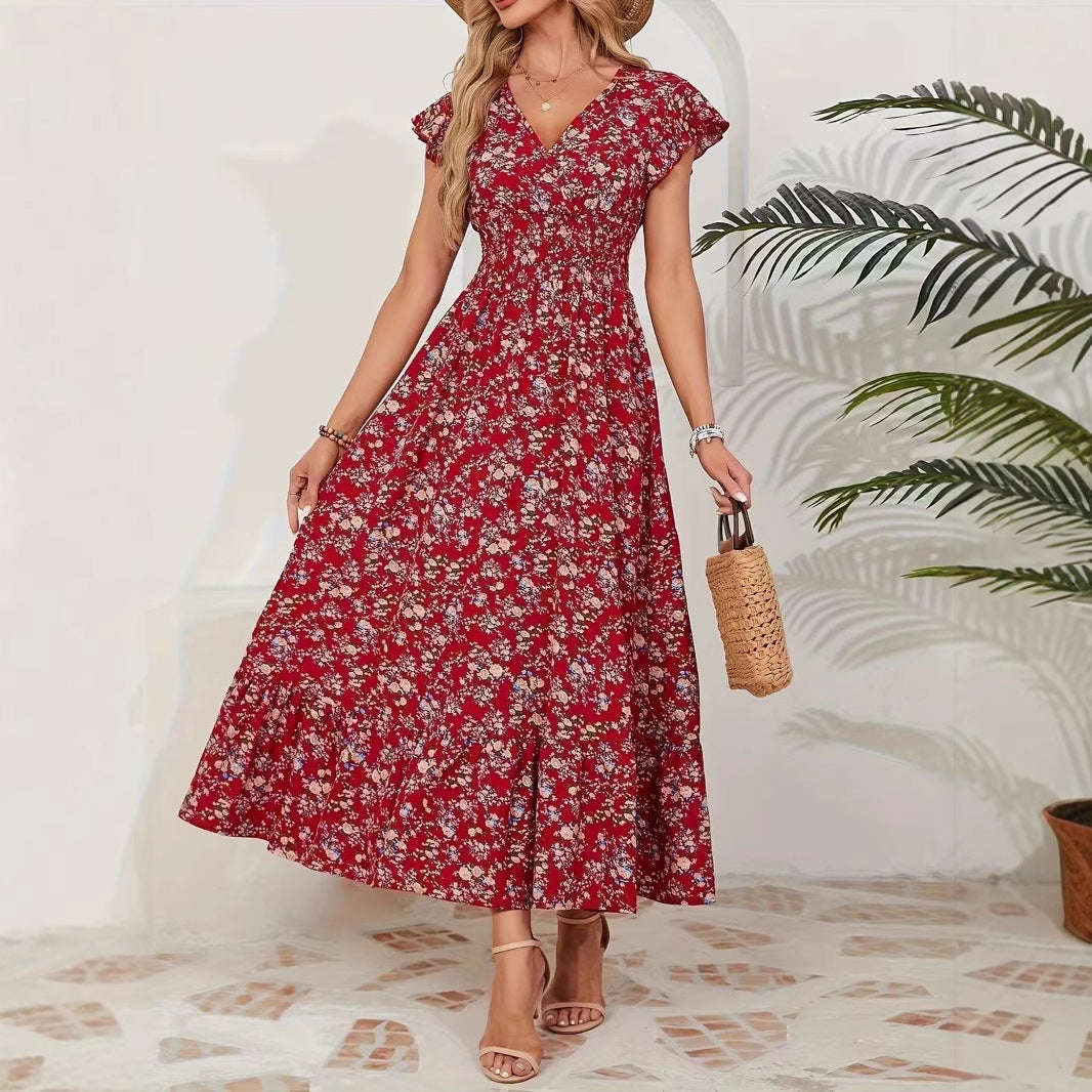 Damen Maxikleid mit floralem Muster Stalluxe