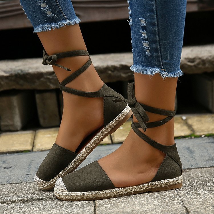 Damen Espadrilles mit trendigem Bindegürtel und bequemem Fußbett Stalluxe