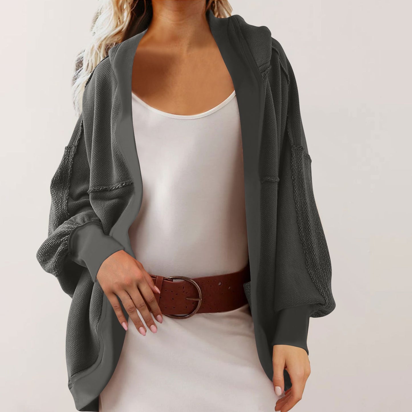 Damen Oversized Strickjacke mit luftigen Ärmeln und Taschen Stalluxe