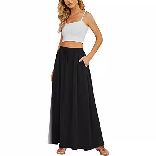 Damen Maxirock mit elastischem Taillenbund und floralem Design Stalluxe