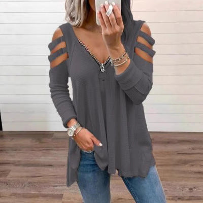 Damen Strickpullover mit modischen Cut-Out-Ärmeln Stalluxe