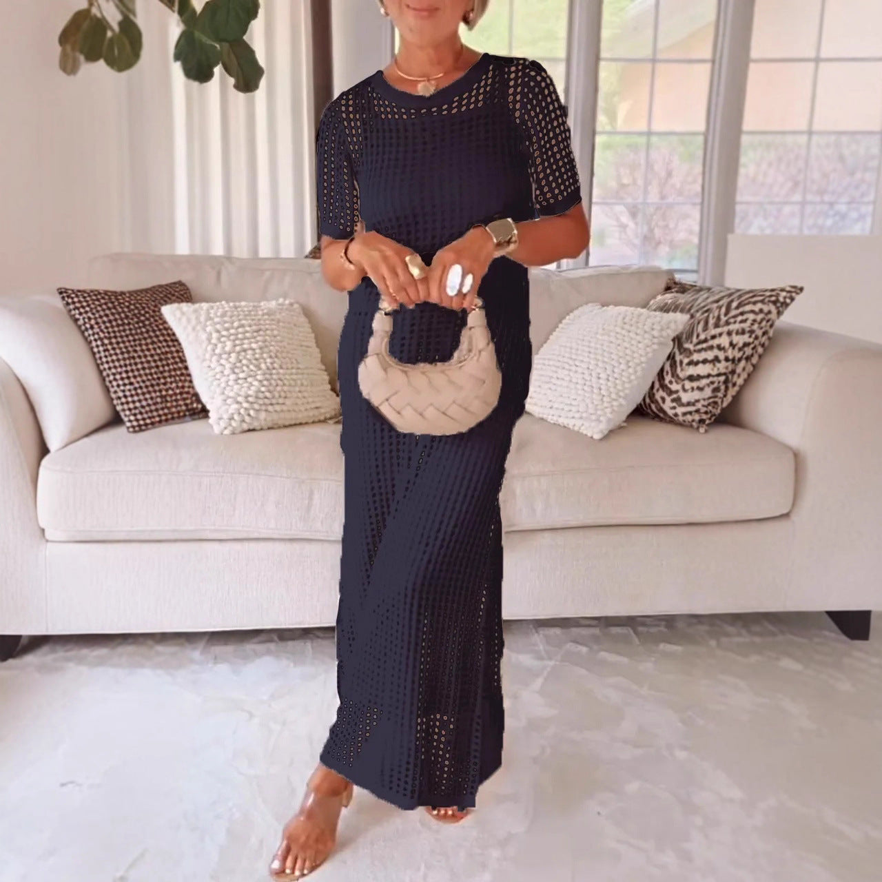 Women's Elegant Mesh Maxi Dress Stalluxe