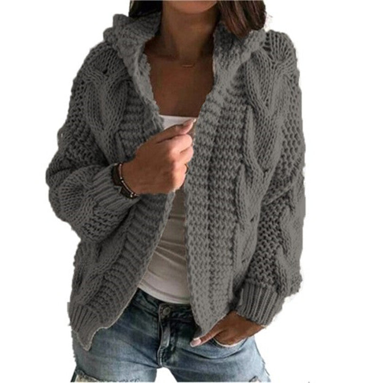 Damen Strickjacke mit voluminösem Zopfmuster und lässigem Schnitt Stalluxe