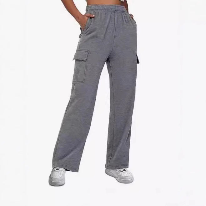 Damen vielseitige Cargo-Hose mit elastischem Bund und zahlreichen Taschen Stalluxe