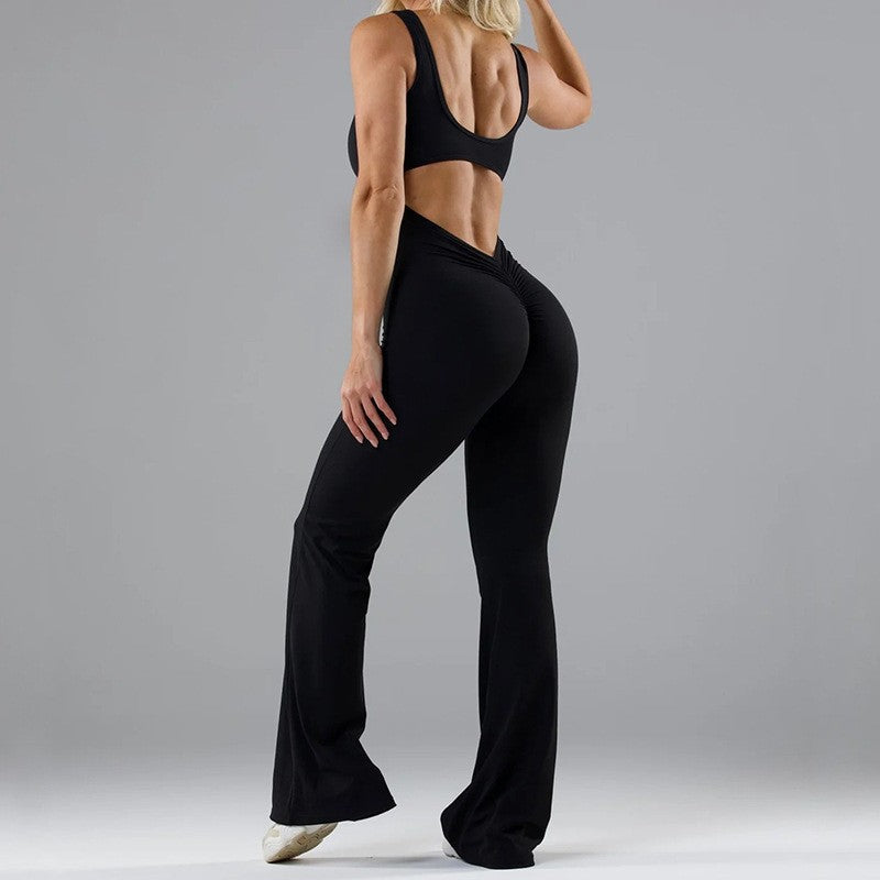 Damen Sportlicher Flared Jumpsuit mit weichem Material Stalluxe