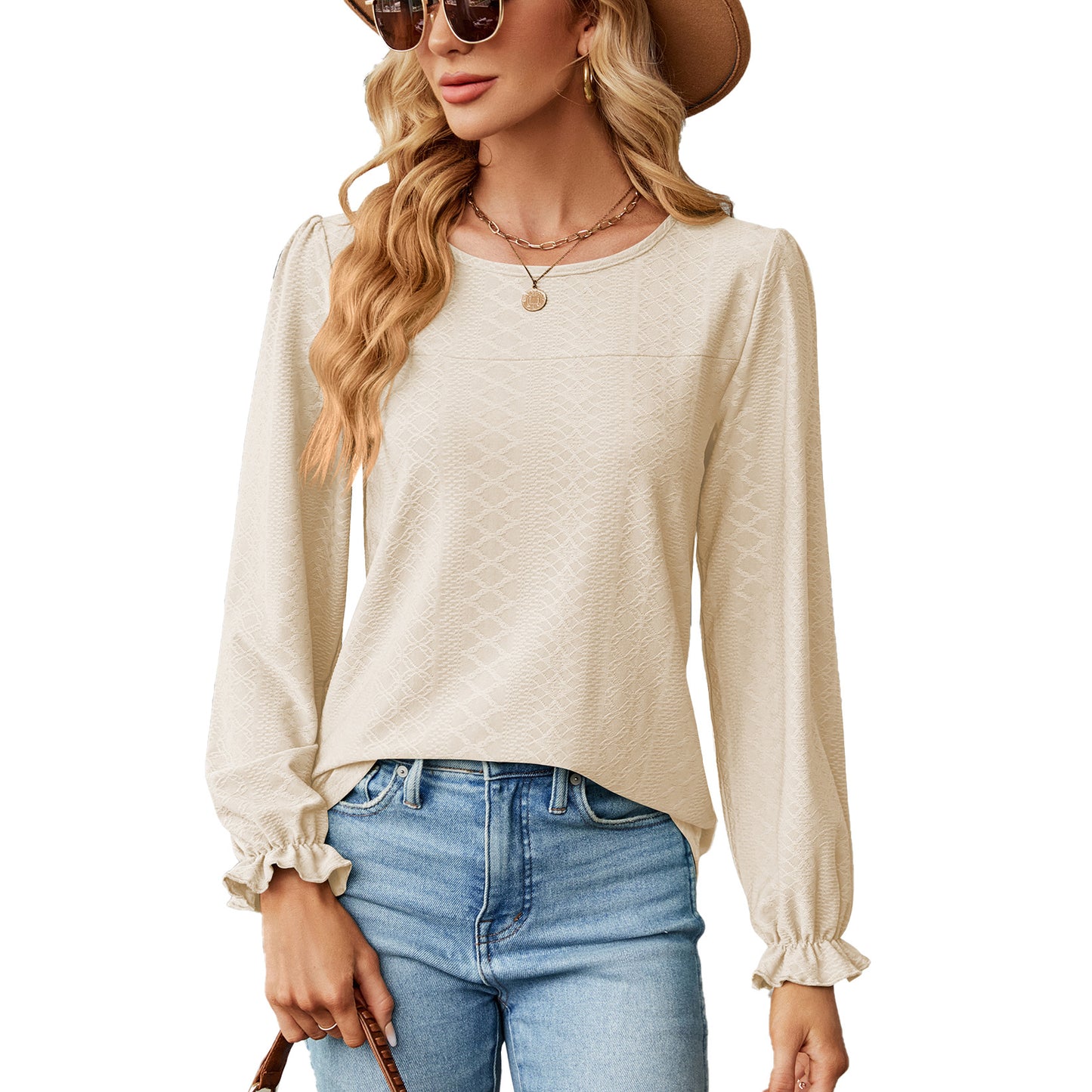 Damen Blusenshirt mit Raffungen und elegantem Strukturdesign Stalluxe