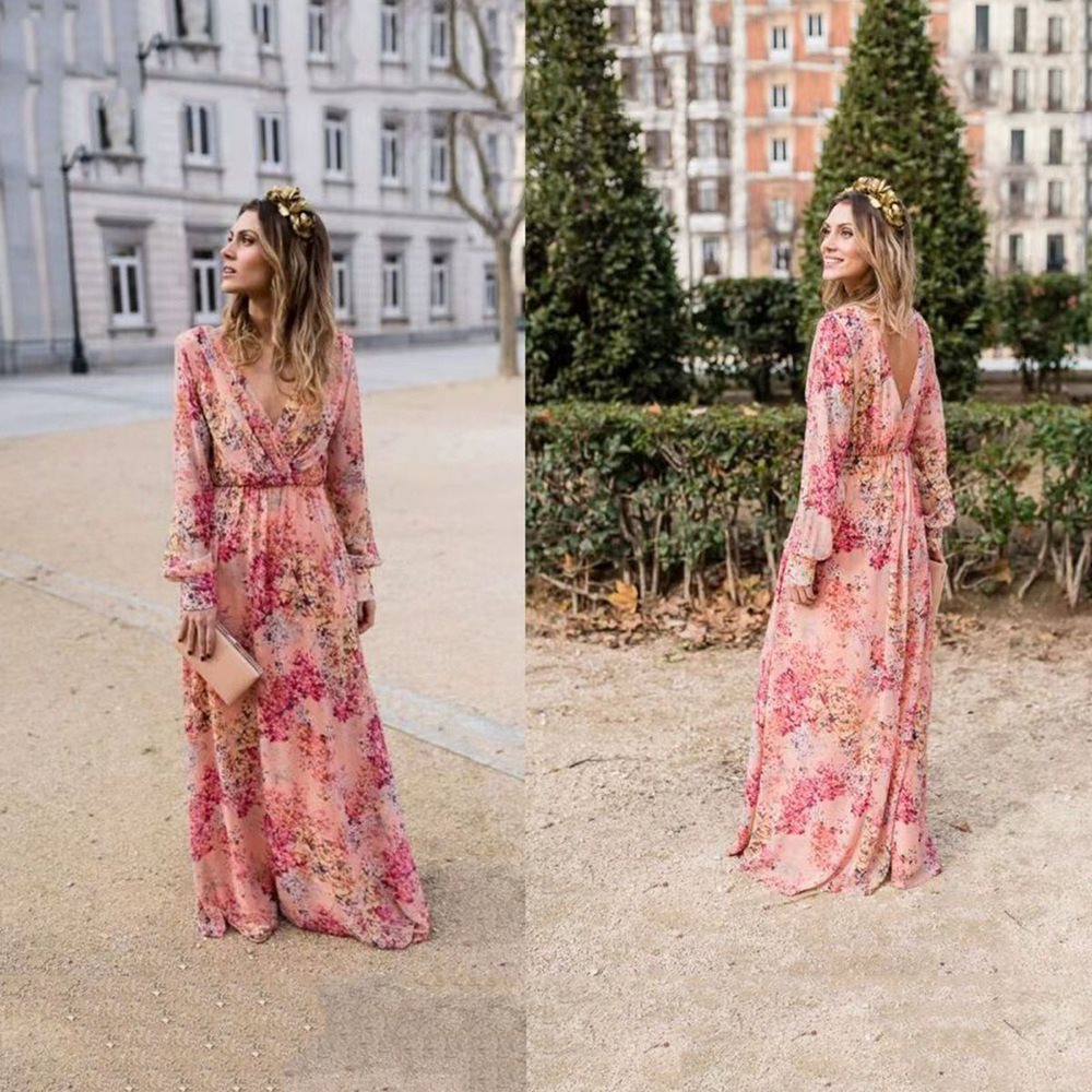 Damen Maxikleid mit voluminösen Ärmeln und elegantem floralem Design Stalluxe