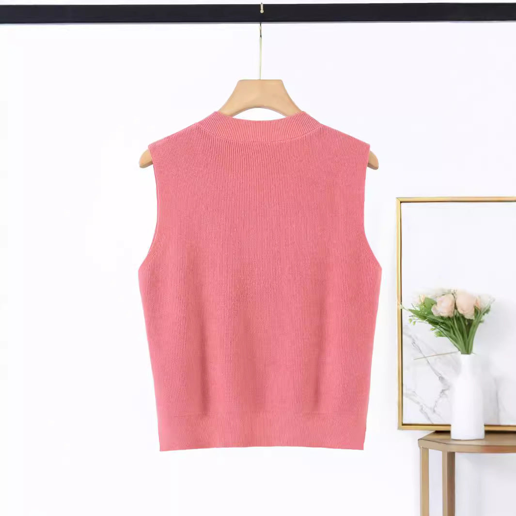 Damen Strickpullunder mit V-Ausschnitt und feiner Rippstruktur Stalluxe