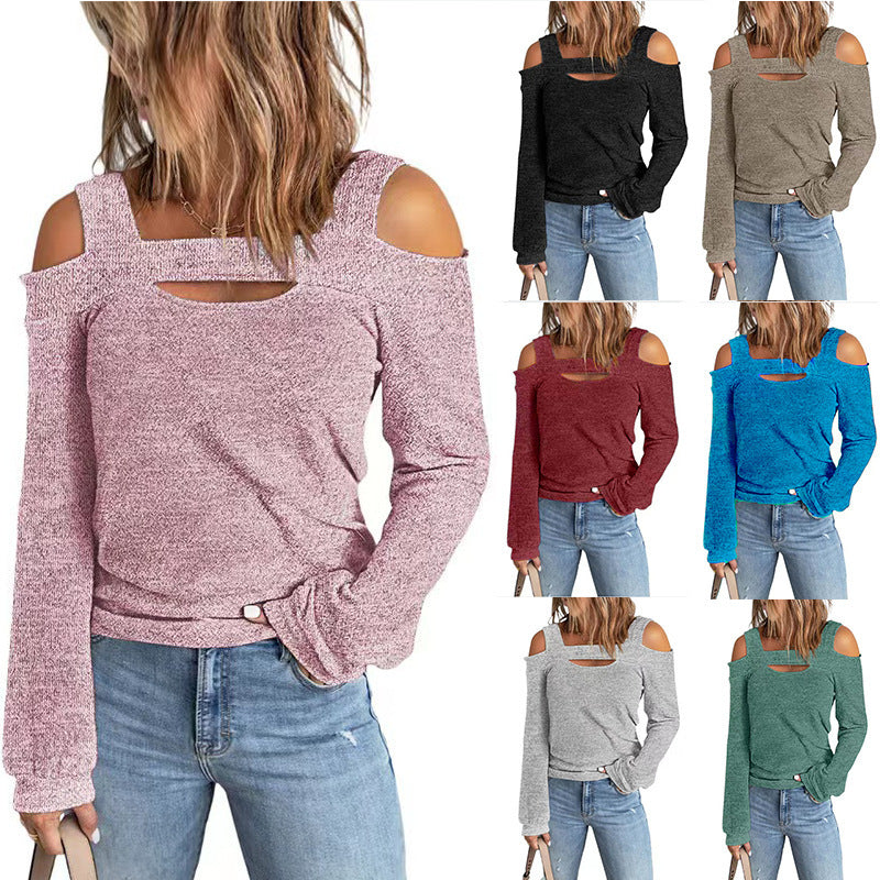 Damen lässiges Langarmshirt mit Cut-Out-Design Stalluxe