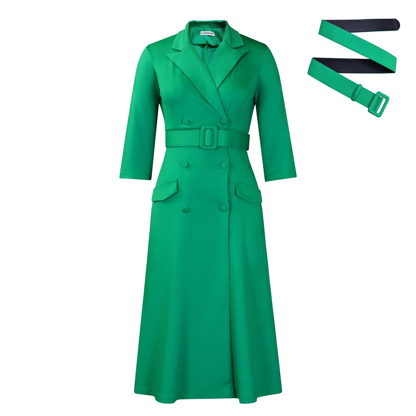 Damen Trenchkleid mit tailliertem Gürtel und luxuriösen Details Stalluxe