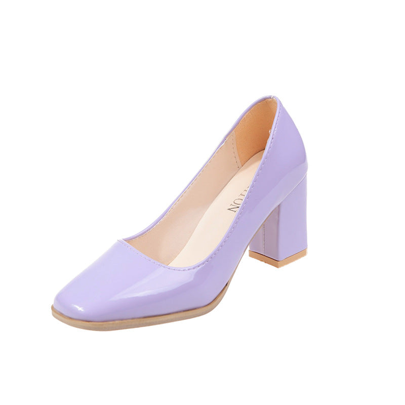 Damen elegante Pumps mit quadratischer Zehenkappe und hohem Blockabsatz Stalluxe