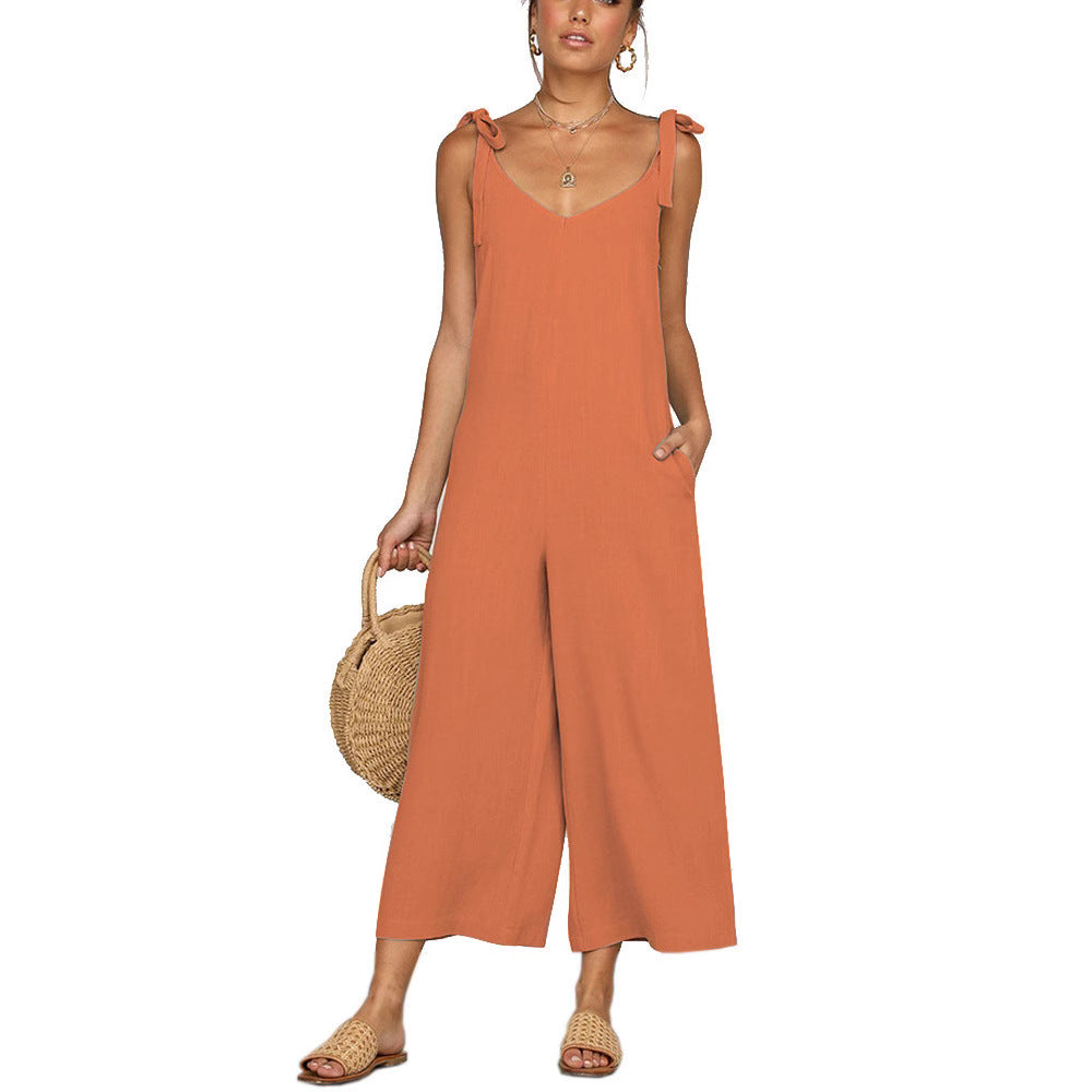 Damen Eleganter Jumpsuit mit verstellbaren Trägern und praktischen Seitentaschen Stalluxe