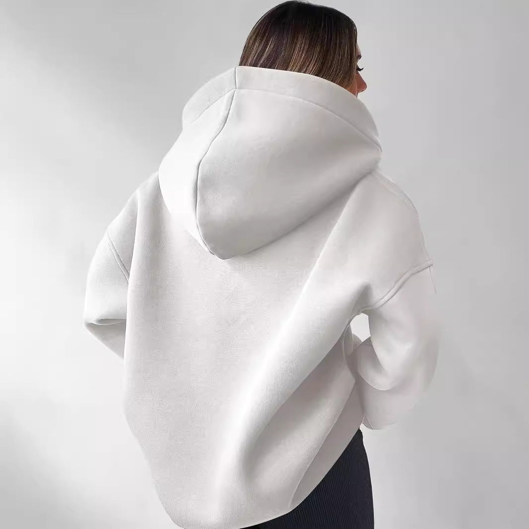 Damen Oversize Hoodie mit modernem Kragen und weichem Innenfutter Stalluxe