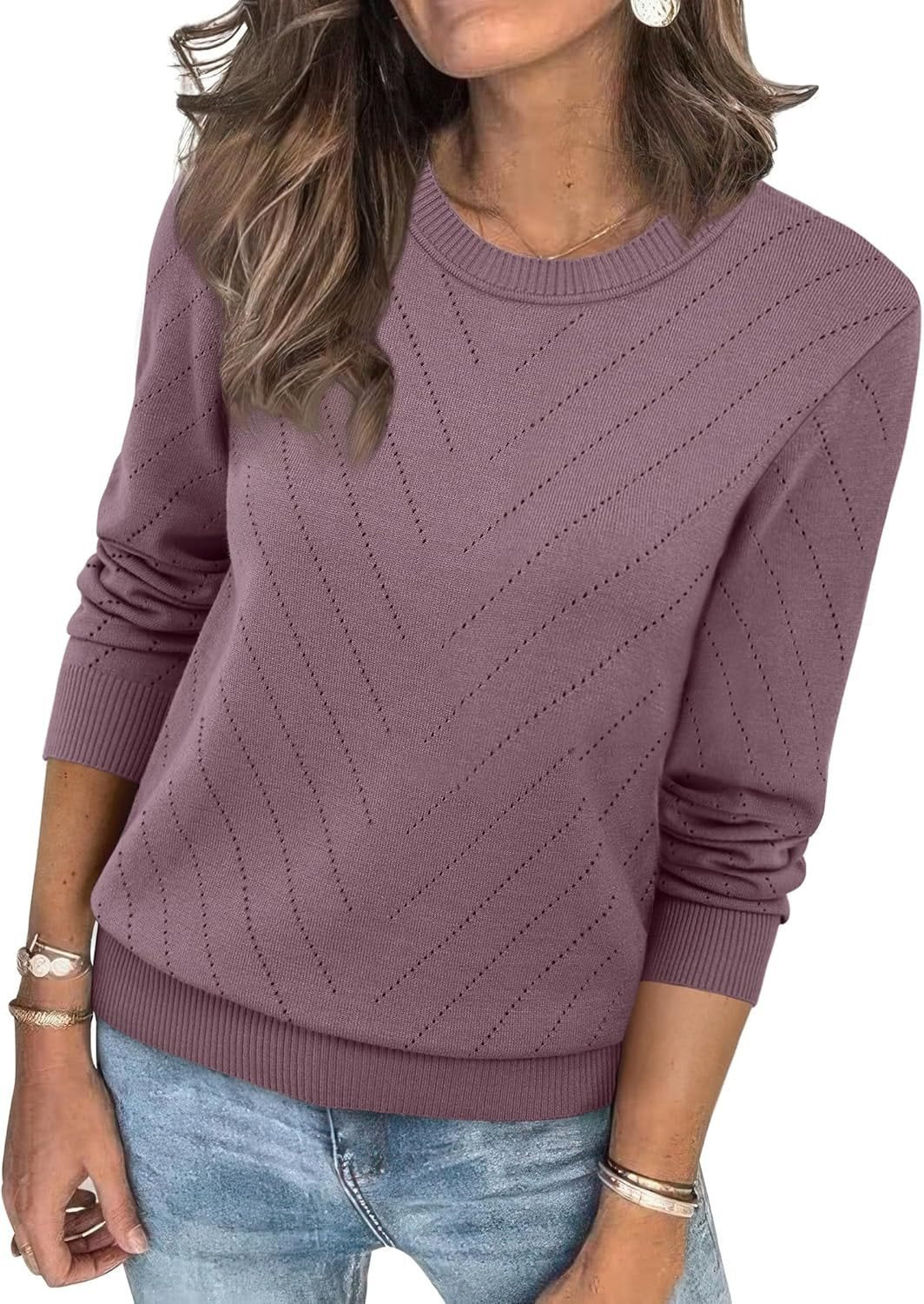 Damen Modischer Pullover mit strukturiertem Zickzack-Muster und lässigem Schnitt Stalluxe