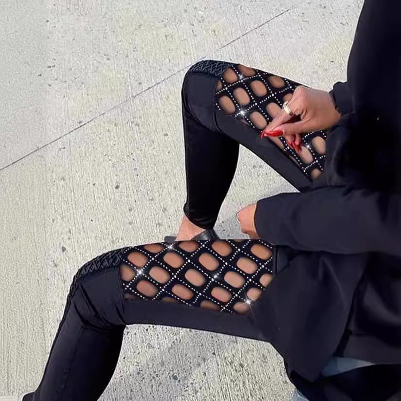 Damen Leggings mit Netzdetails und figurbetonter Passform Stalluxe