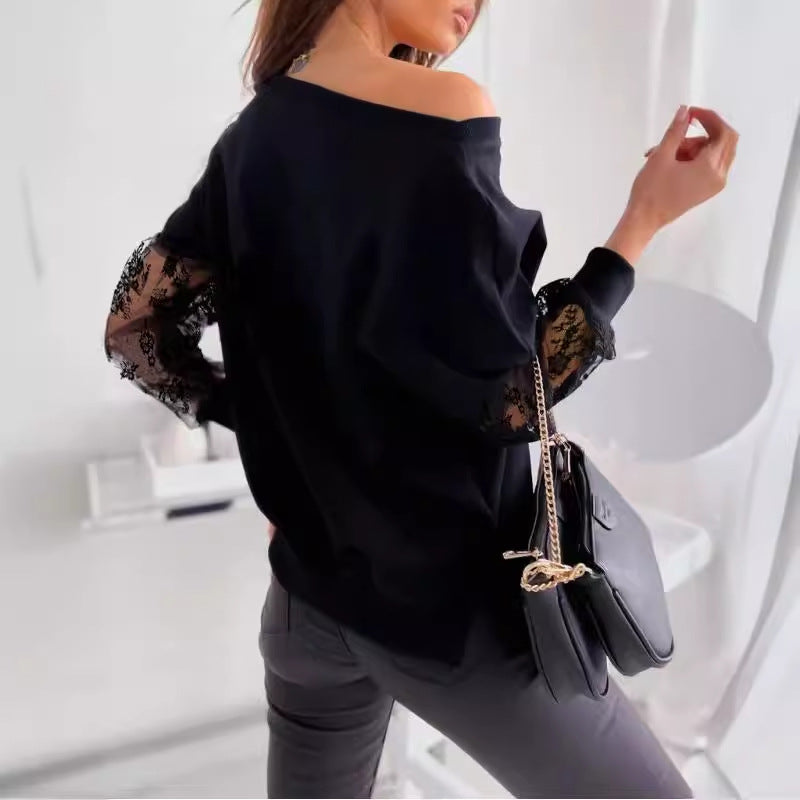 Damen Pullover mit Spitzenärmeln Stalluxe