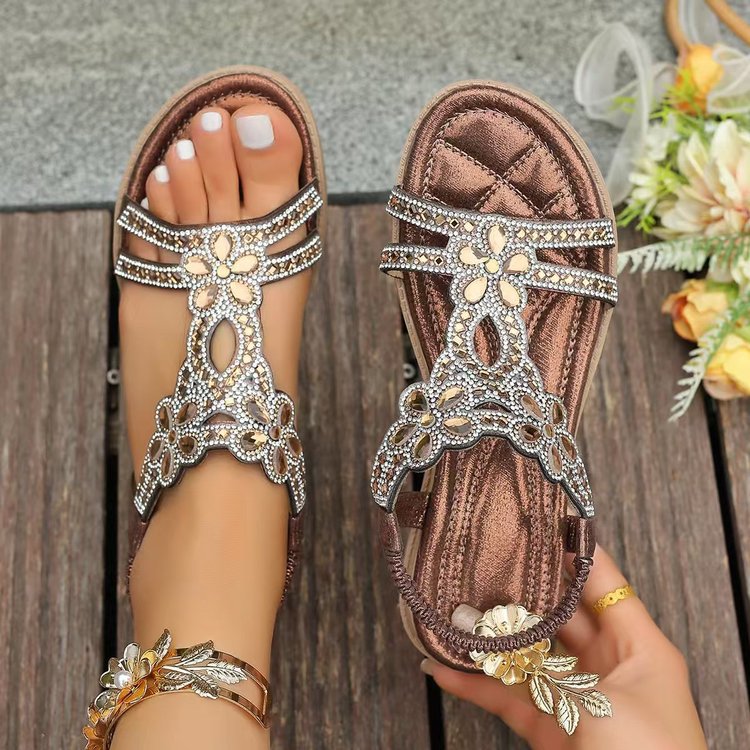 Damen Bunte Sandalen mit verzierten Riemen Stalluxe