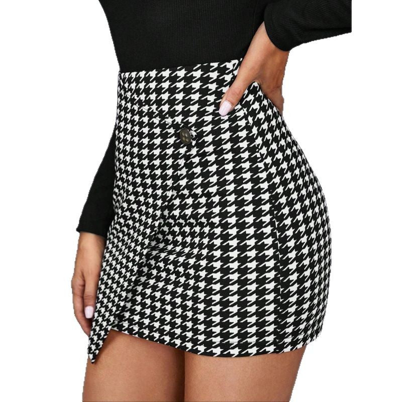 Damen Minirock mit asymmetrischem Schnitt und Knöpfen Stalluxe