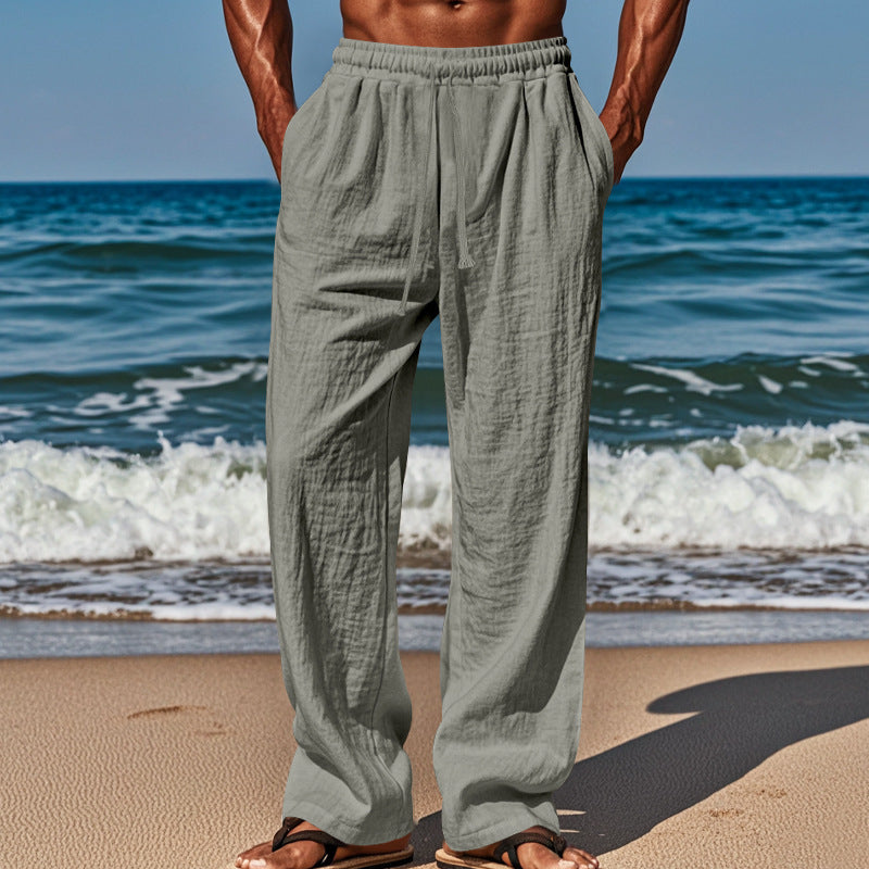Herren luftige Strandhose mit elastischem Bund und praktischen Taschen Stalluxe