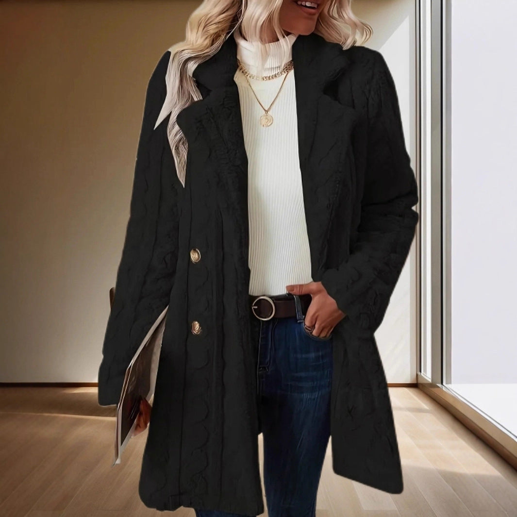 Damen Kuschelige Strickjacke mit hochfloriger Optik und knöpfbarem Verschluss Stalluxe