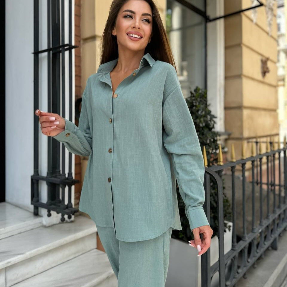 Damen modische weit geschnittene Jacke und Hose Set Stalluxe