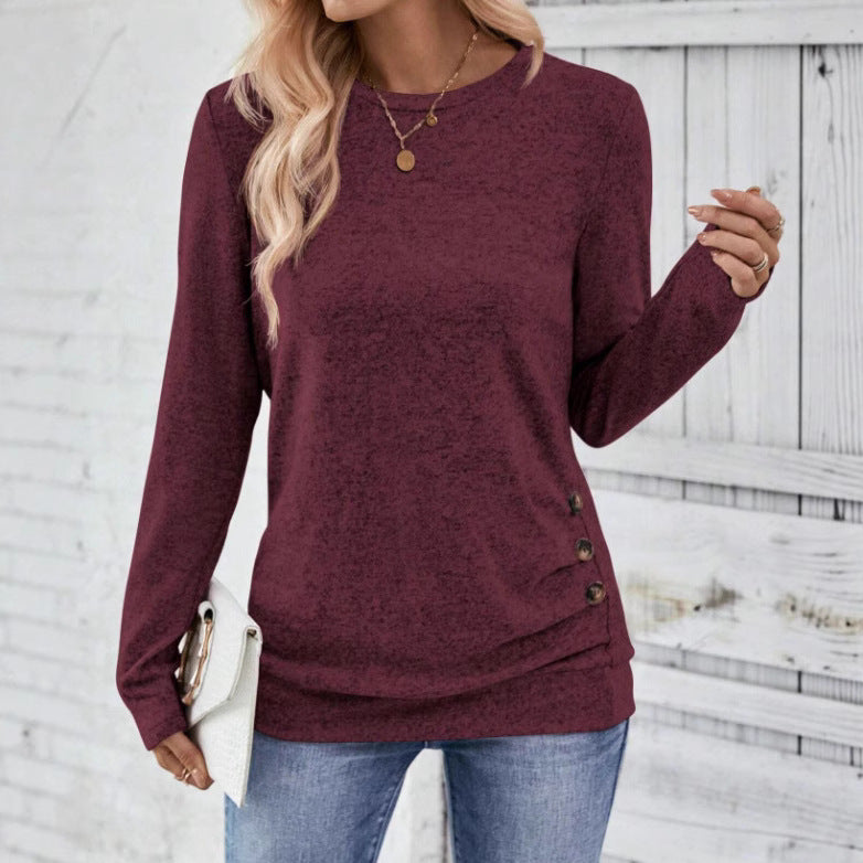 Damen lässiges Langarmshirt mit asymmetrischem Schnitt Stalluxe