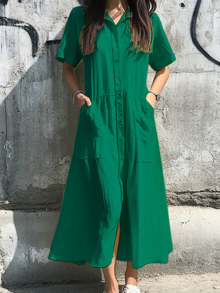 Damen Hemdkleid mit Knopfdetails und praktischen Taschen Stalluxe