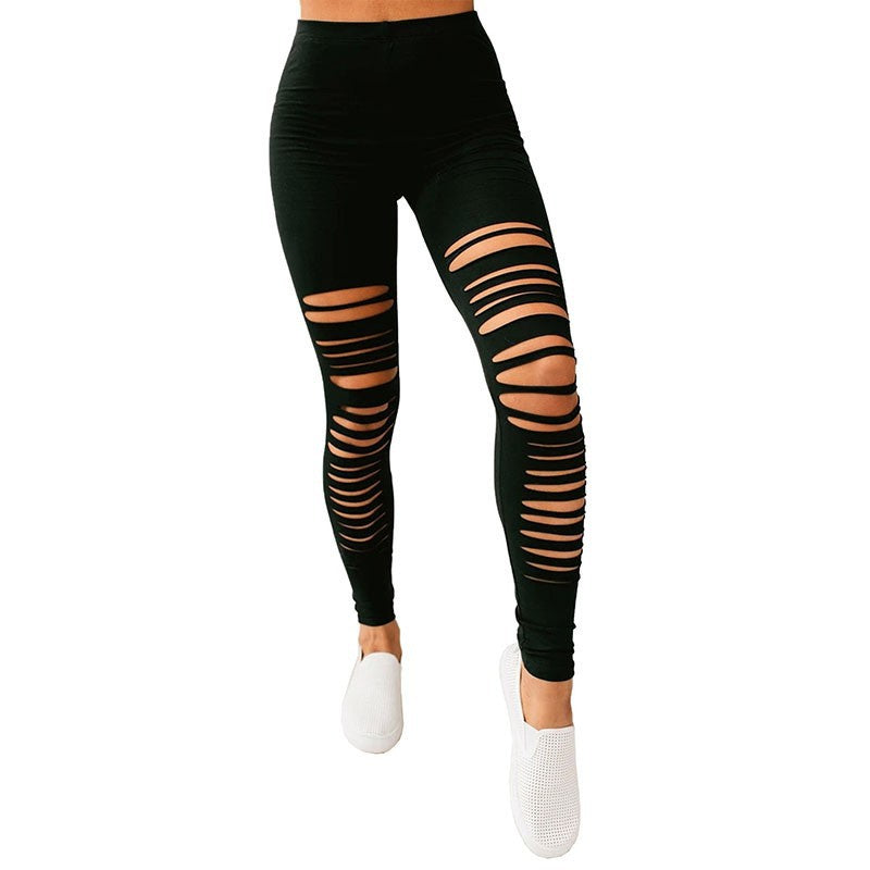 Damen Sportliche Leggings mit modischem Riss-Design Stalluxe