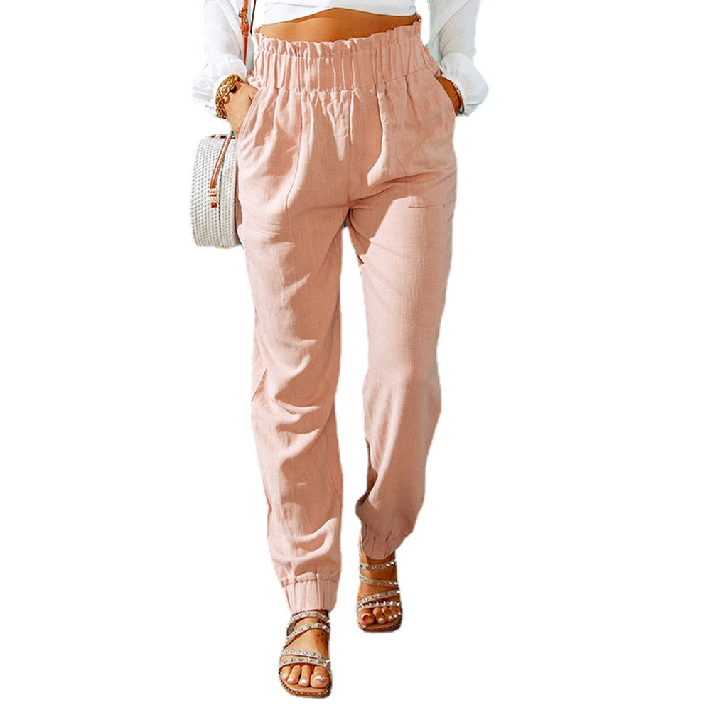 Damen Bequeme und elegante Sommerhose mit elastischem Bund und praktischen Taschen Stalluxe