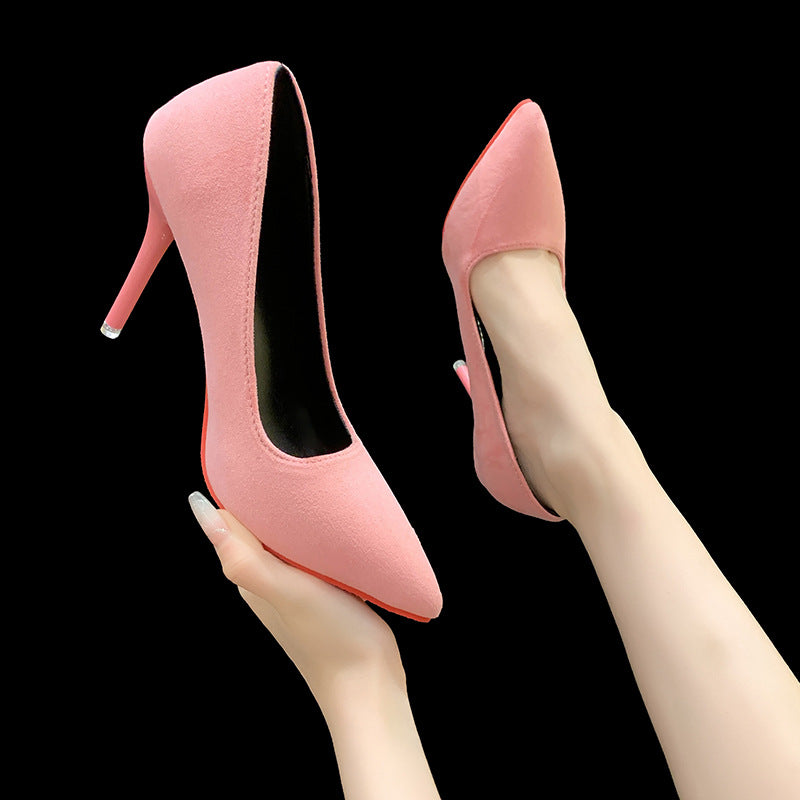 Damen Elegante spitze Pumps mit transparentem Absatz und weichem Obermaterial Stalluxe