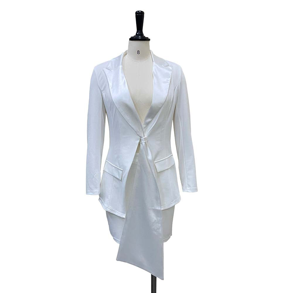 Damen Blazer mit asymmetrischem Saum und elegantem Revers Stalluxe