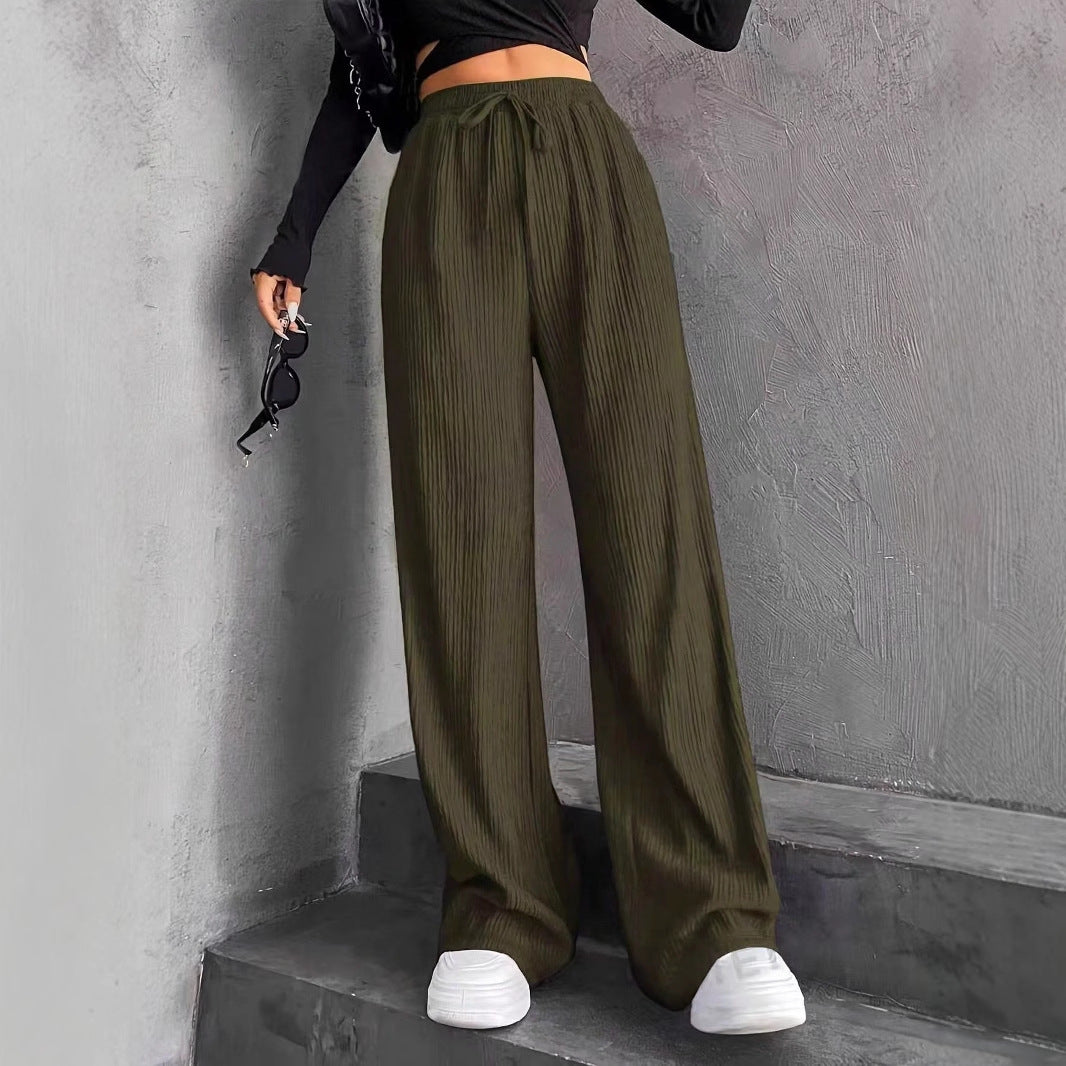 Damen Weit geschnittene Plissee-Hose mit elastischem Bund und praktischen Taschen Stalluxe