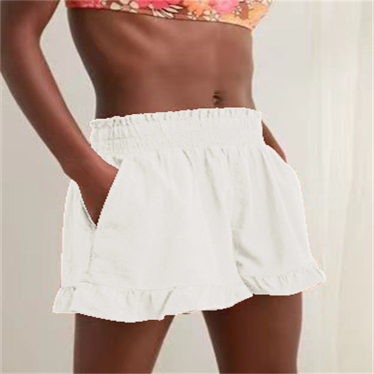 Damen Lockere Shorts mit Volant und Taschen Stalluxe