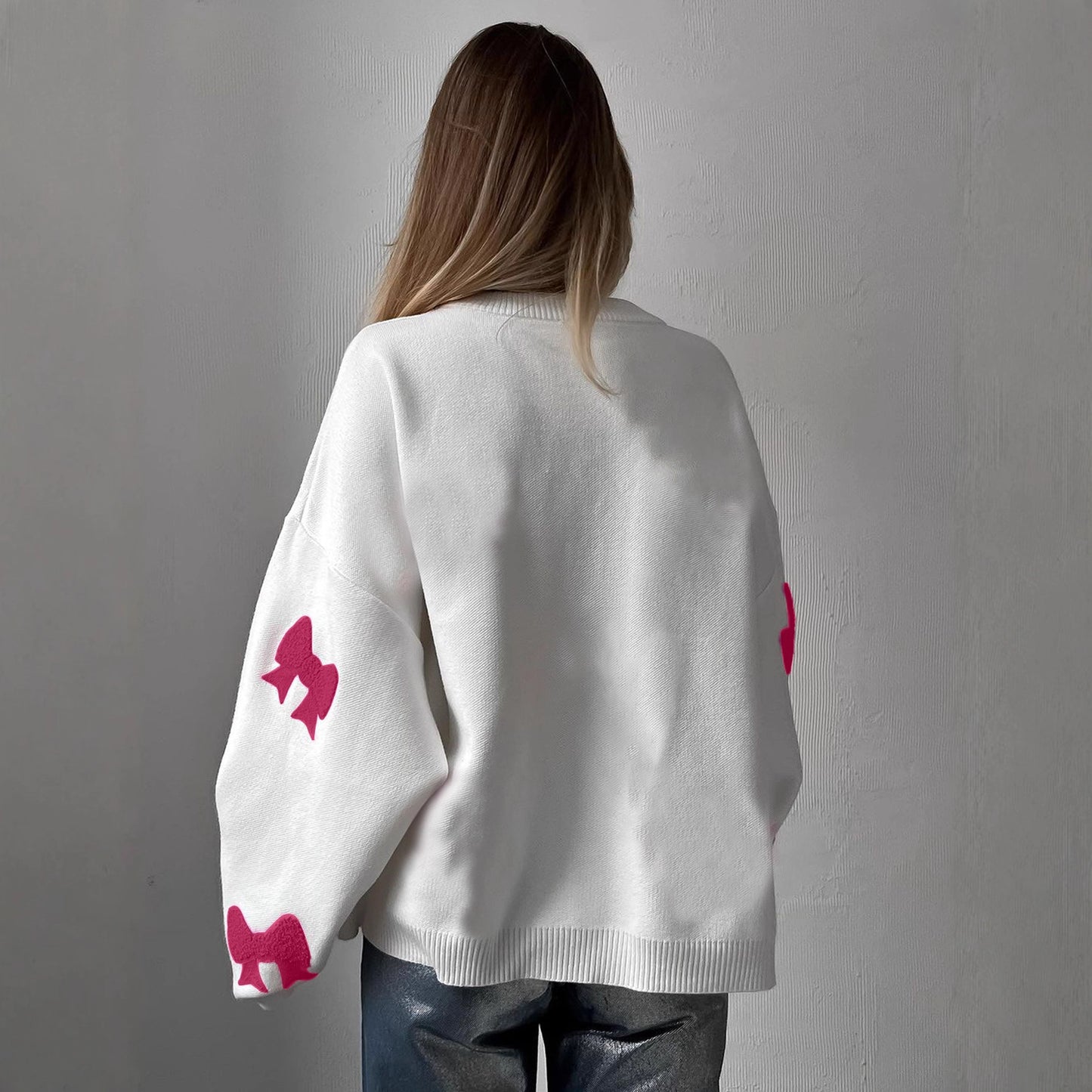 Damen modischer Pullover mit auffälligen Schleifendetails Stalluxe