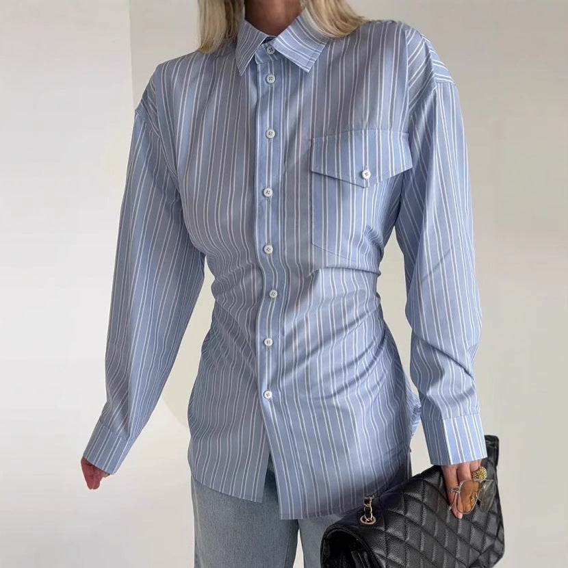 Damen Elegante Oversized Bluse mit Knopfdetails und lässigen Ärmeln Stalluxe