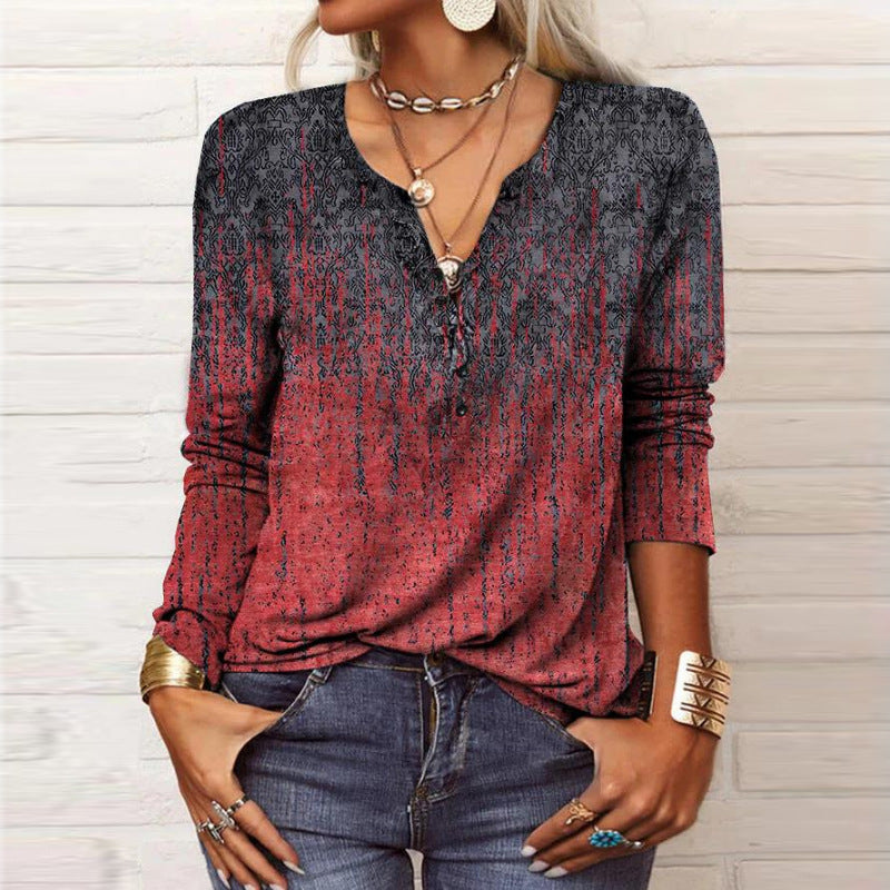 Damen Langarmshirt mit floralen Mustern und Halsausschnitt Stalluxe