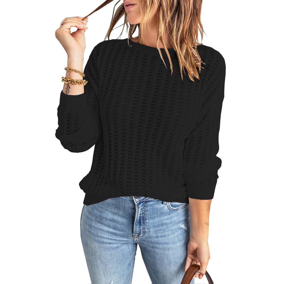 Damen Grobstrickpullover mit luftiger Struktur und modischem Schnitt Stalluxe