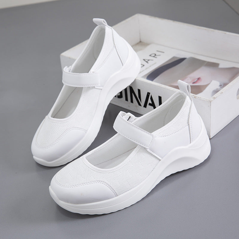 Damen Komfortable Schnürschuhe mit Klettverschluss und atmungsaktiver Netzoberfläche Stalluxe