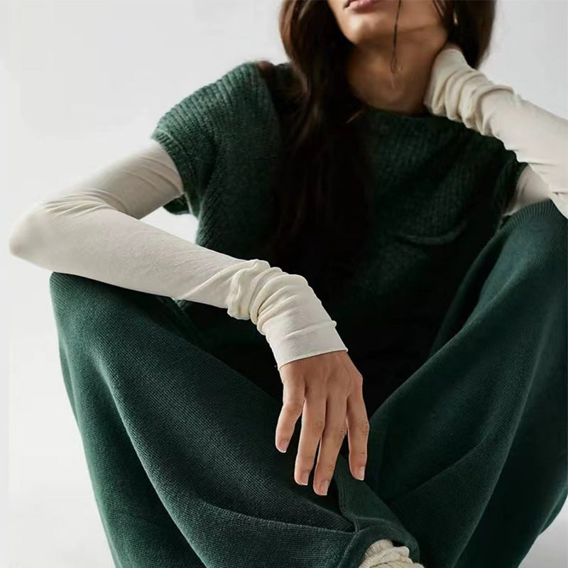 Damen kurzärmeliges Strickoberteil mit lässigem Schnitt und modischem Rippdesign Stalluxe