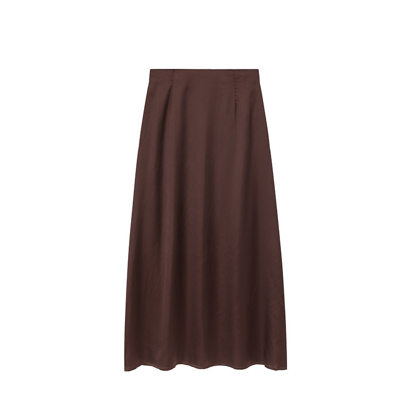 Damen Maxirock aus hochwertigem Satin mit elegantem Schnitt und fließendem Fall Stalluxe