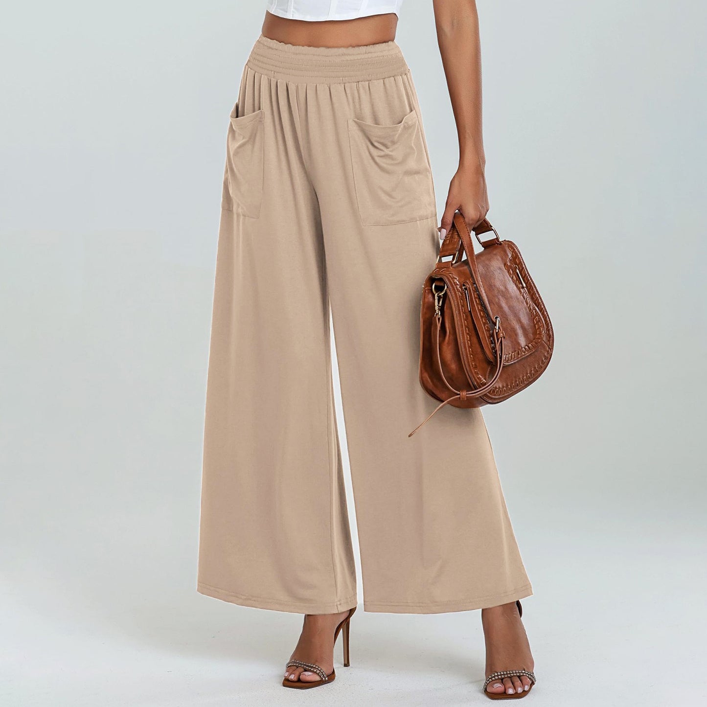 Damen Bequeme Culotte mit Elastischem Bund und Seitentaschen Stalluxe