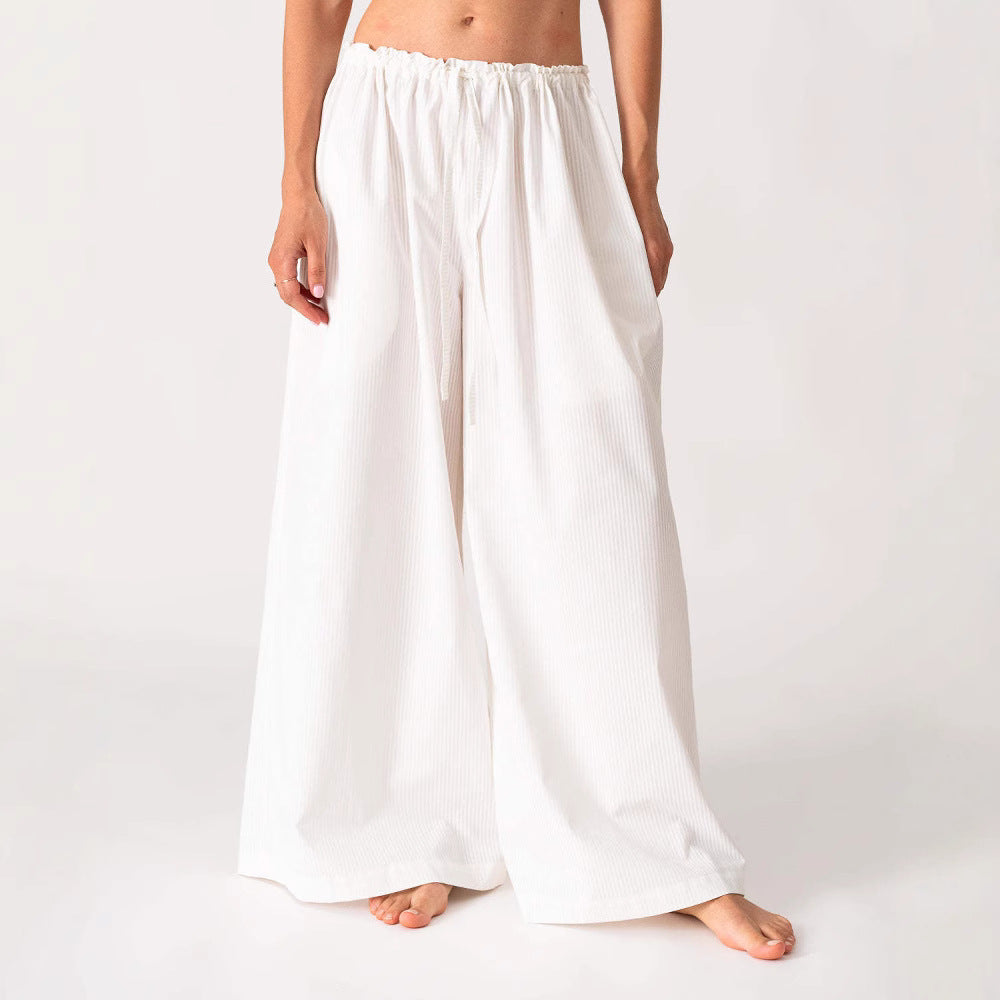 Damen Weite Sommerhose mit vertikalem Streifenmuster Stalluxe