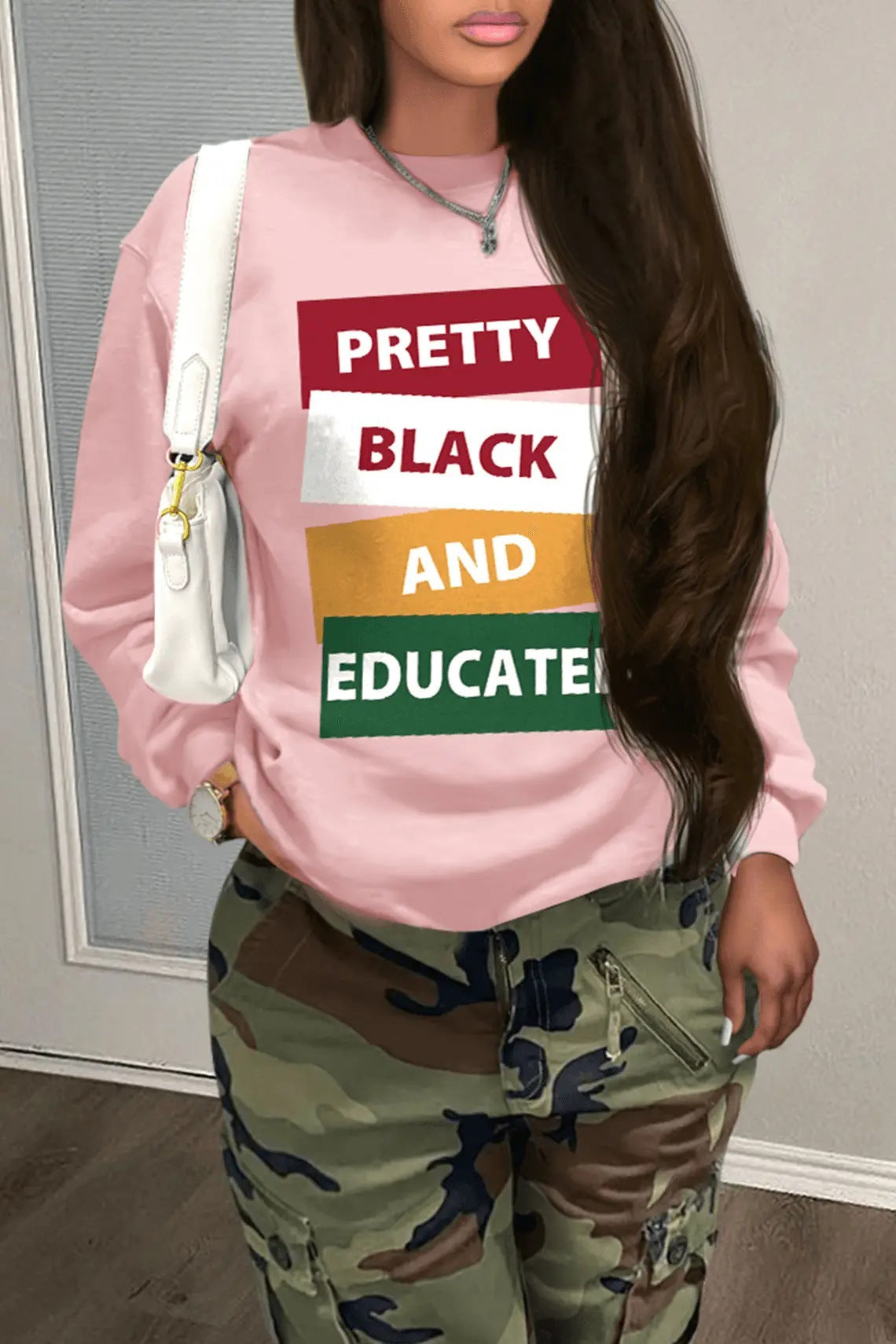 Damen Sweatshirt mit auffälligem Schriftzug Stalluxe