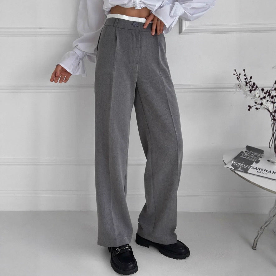Damen elegante Pluderhose mit hohem Bund und ruhig fließendem Schnitt Stalluxe