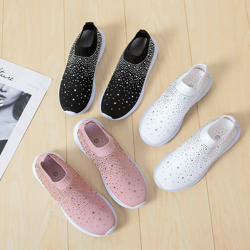 Damen Sportliche Glitzer Sneakers Stalluxe